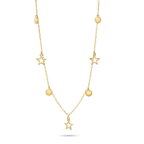 Colier din aur galben cu brelocuri N137-60330-Z-Y