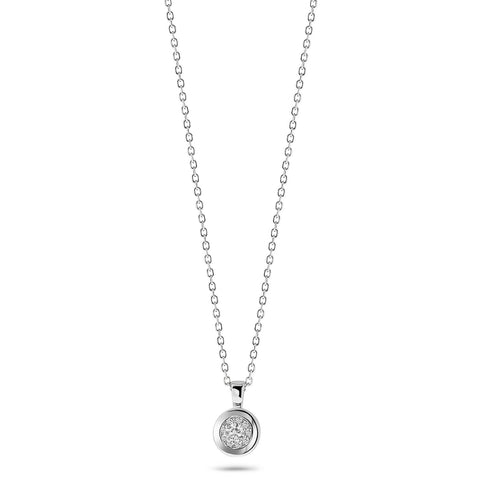 Colier rotund din aur alb cu diamante N138-PD29813-W