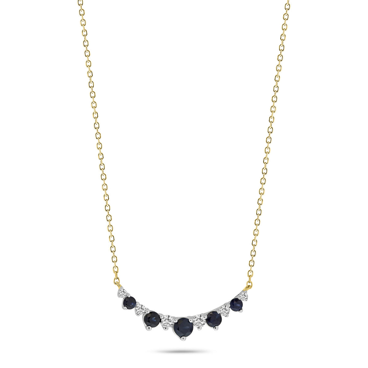 Colier din aur galben cu diamant și safir N138-PD32117-SA-Y