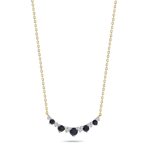 Colier din aur galben cu diamant și safir N138-PD32117-SA-Y