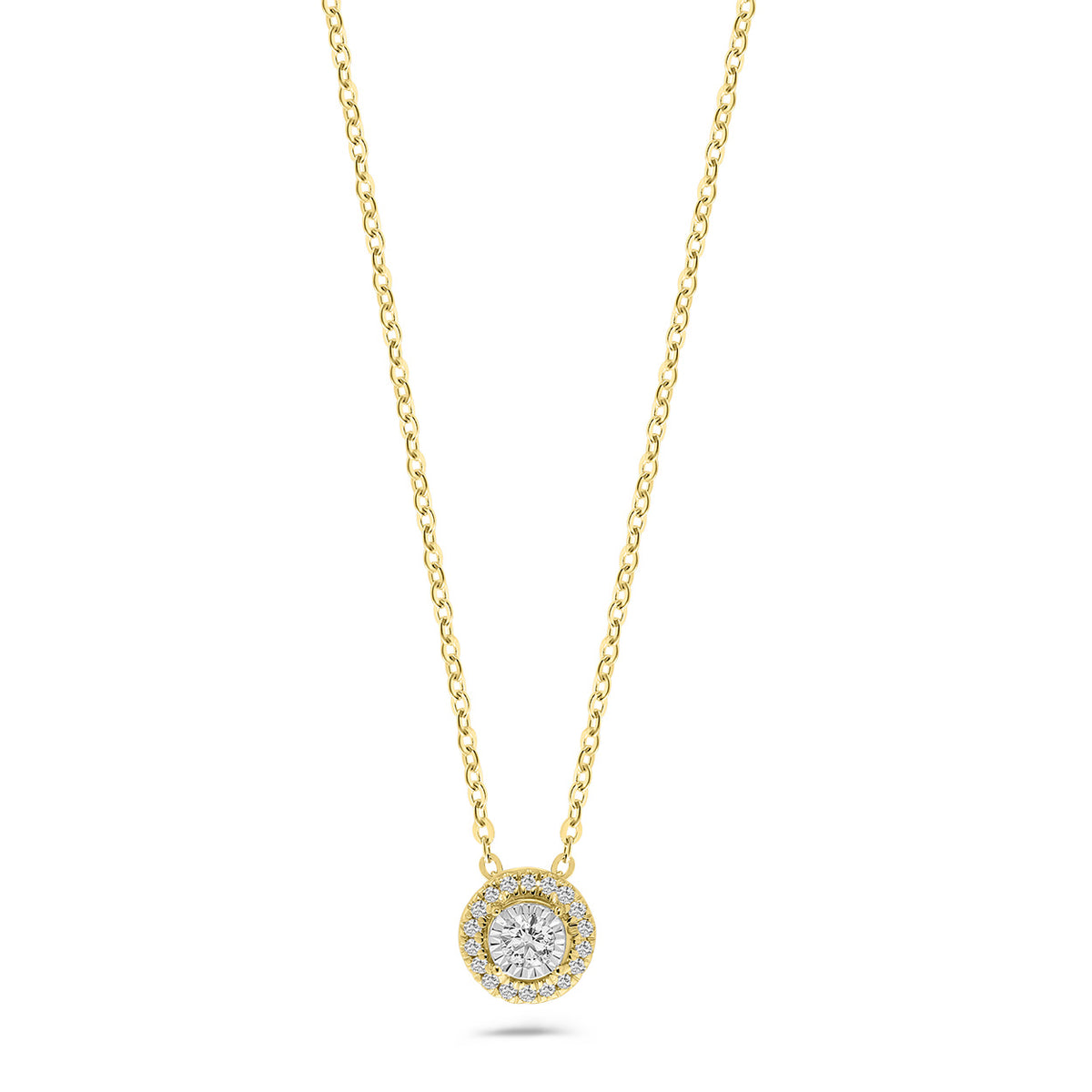 Colier din aur galben cu diamant cultivat în laborator N159-3269906000352-LG-YW