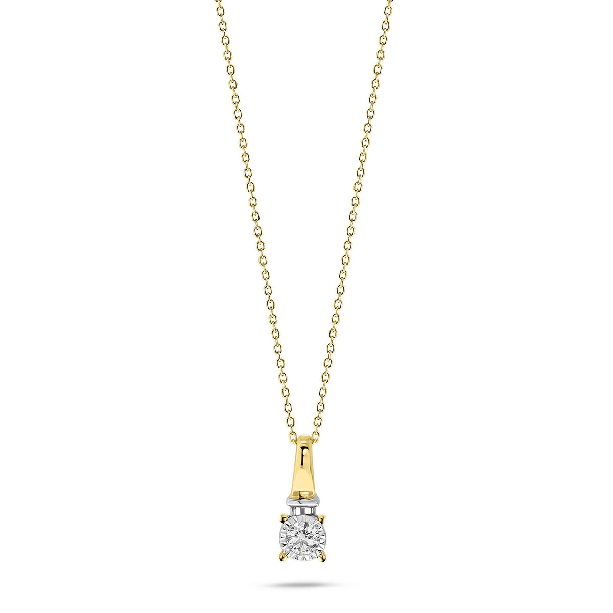Colier din aur galben cu diamant cultivat în laborator N159-P23KG0332-LG-YW
