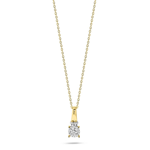 Colier din aur galben cu diamant cultivat în laborator N159-P23KG0332-LG-YW