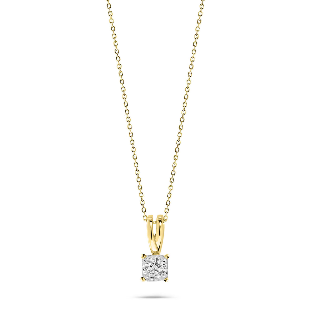 Colier solitar din aur galben cu diamant cultivat în laborator N159-P23KG0392-LG-YW
