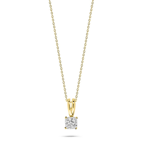 Colier solitar din aur galben cu diamant cultivat în laborator N159-P23KG0392-LG-YW