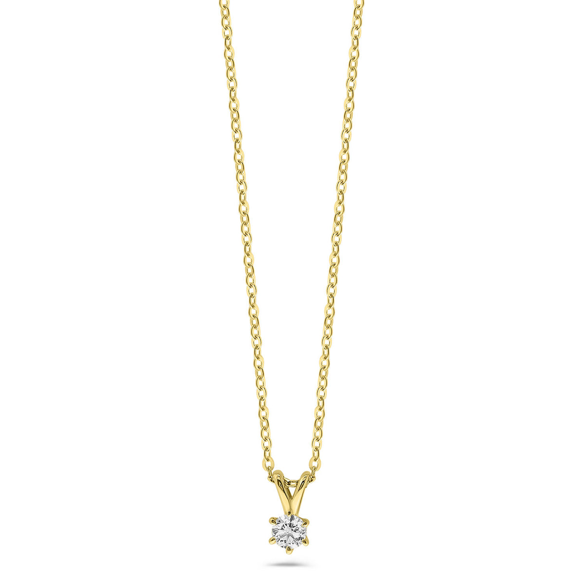 Colier solitar din aur galben cu diamant cultivat în laborator N159-P23KG0395A-LG-015-Y