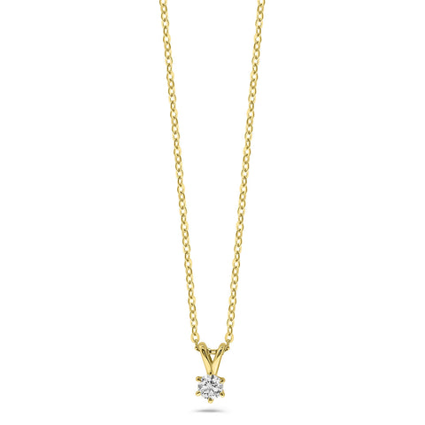 Colier solitar din aur galben cu diamant cultivat în laborator N159-P23KG0395A-LG-015-Y