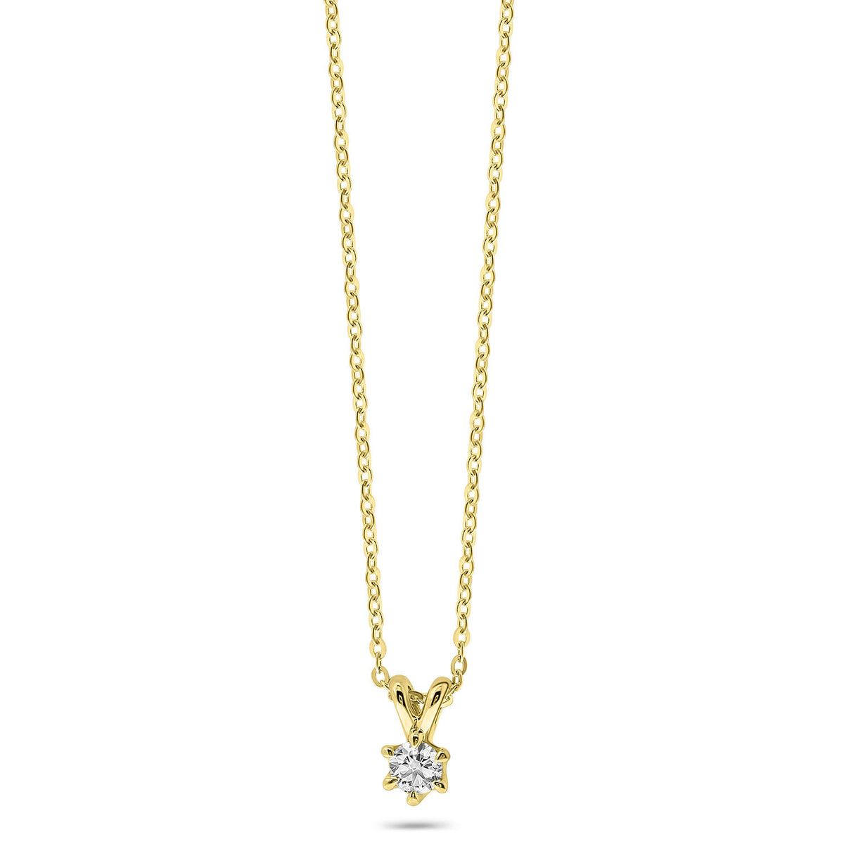 Colier solitar din aur galben cu diamant cultivat în laborator N159-P23KG0395B-LG-020-Y