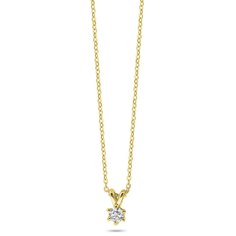 Colier solitar din aur galben cu diamant cultivat în laborator N159-P23KG0395B-LG-020-Y