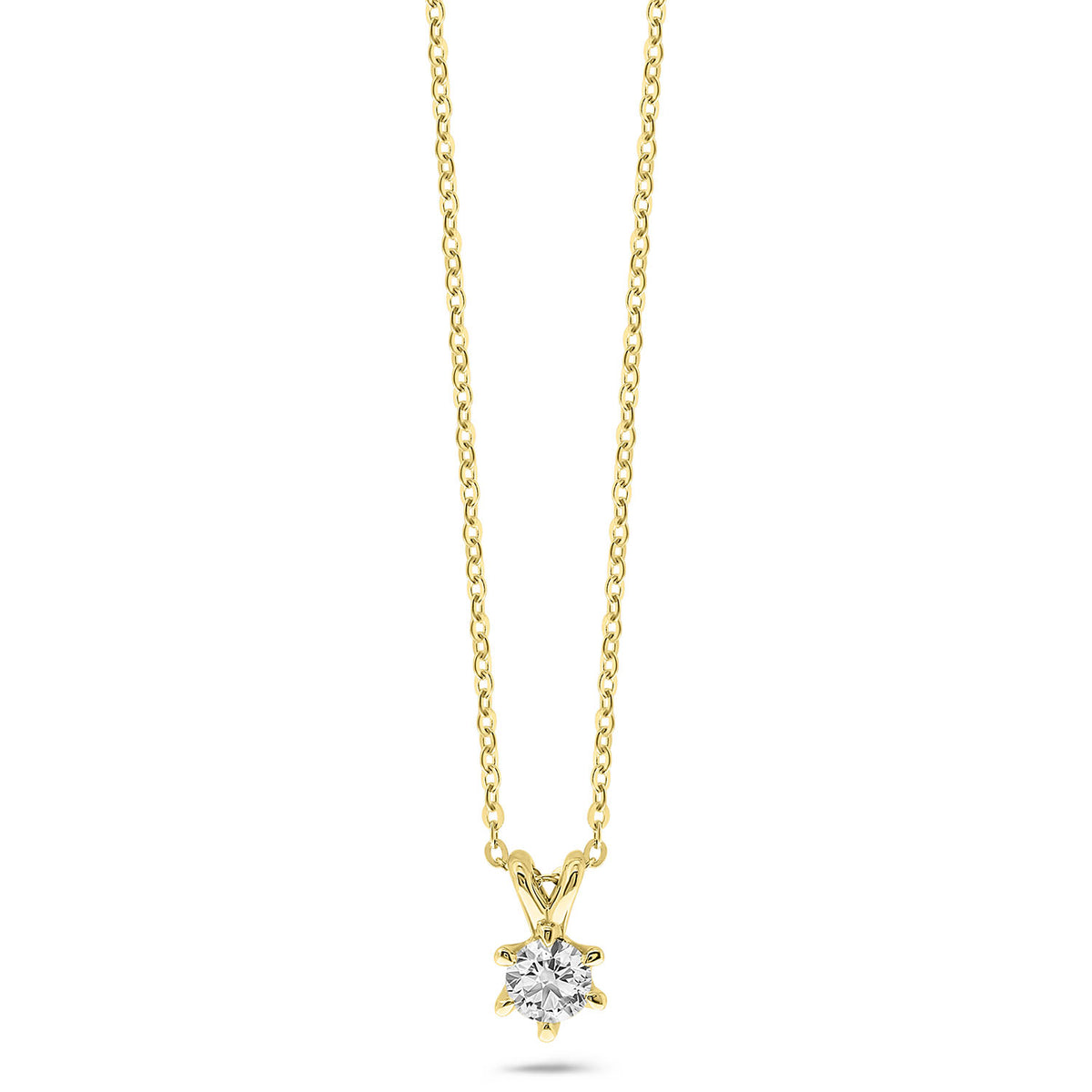 Colier solitar din aur galben cu diamant cultivat în laborator N159-P23KG0395C-LG-030-Y