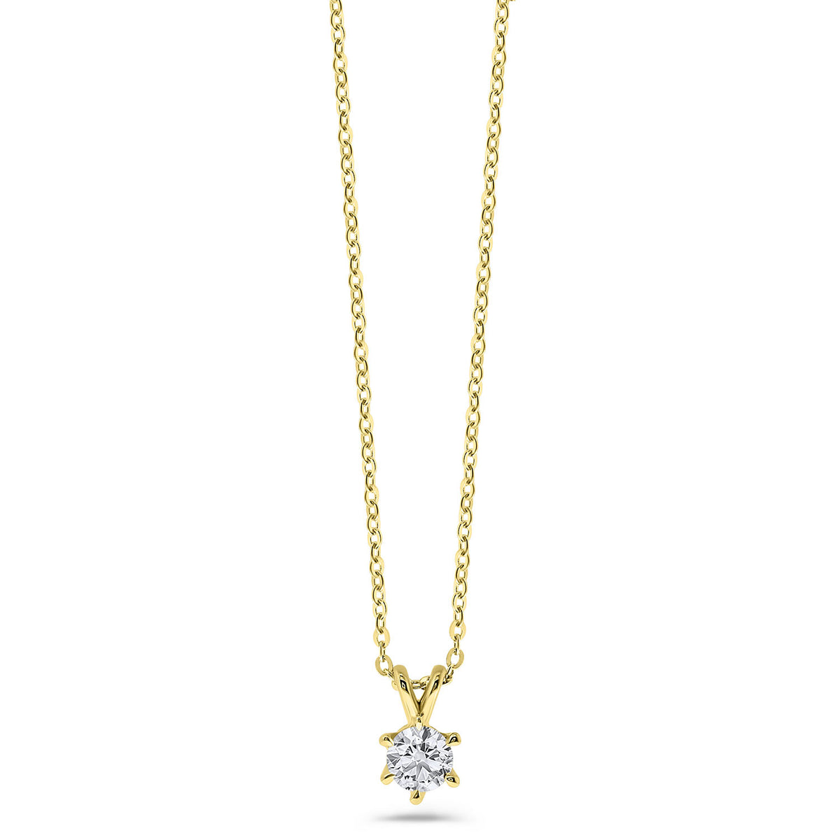 Colier solitar din aur galben cu diamant cultivat în laborator N159-P23KG0395D-LG-040-Y