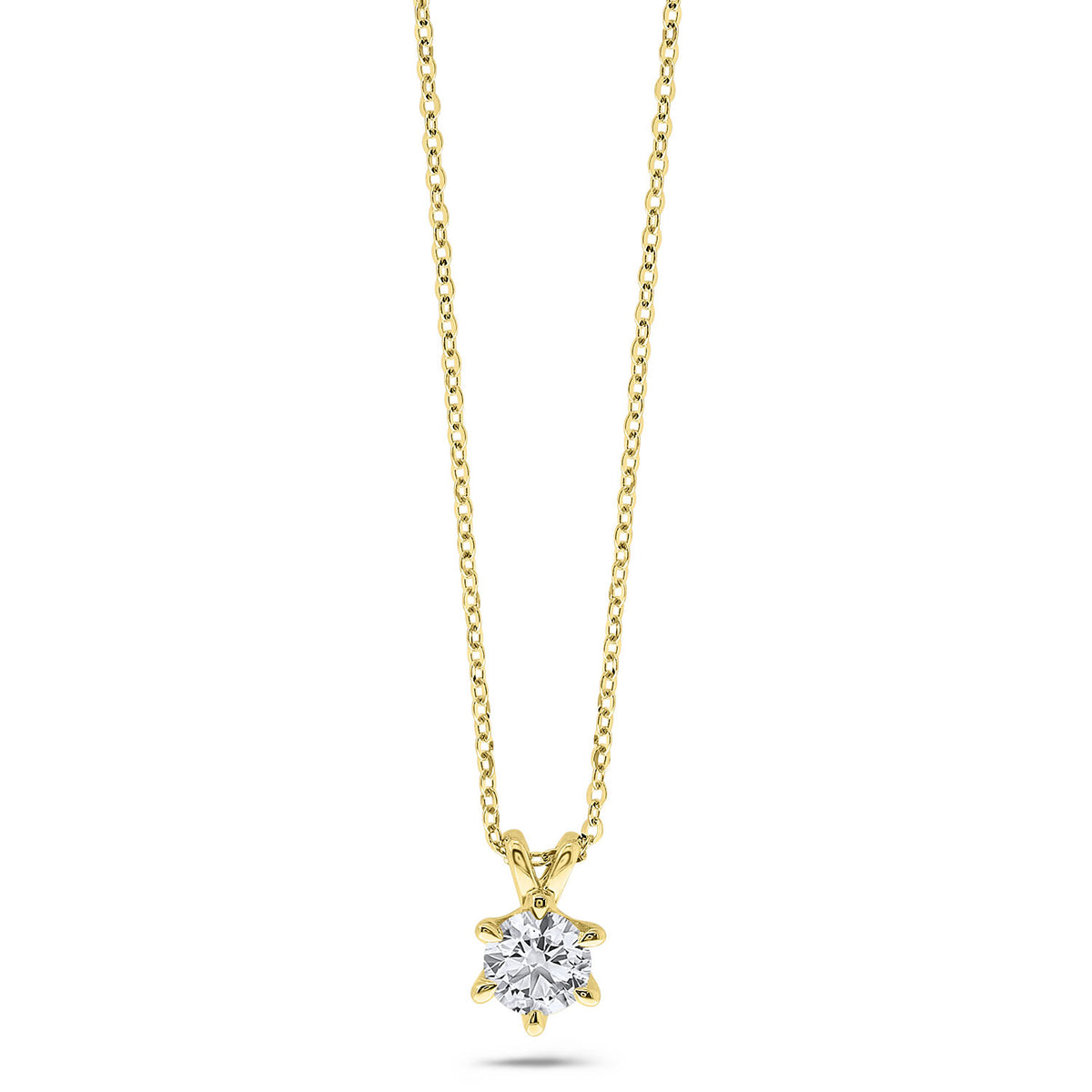 Colier solitar din aur galben cu diamant cultivat în laborator N159-P23KG0395G-LG-070-Y