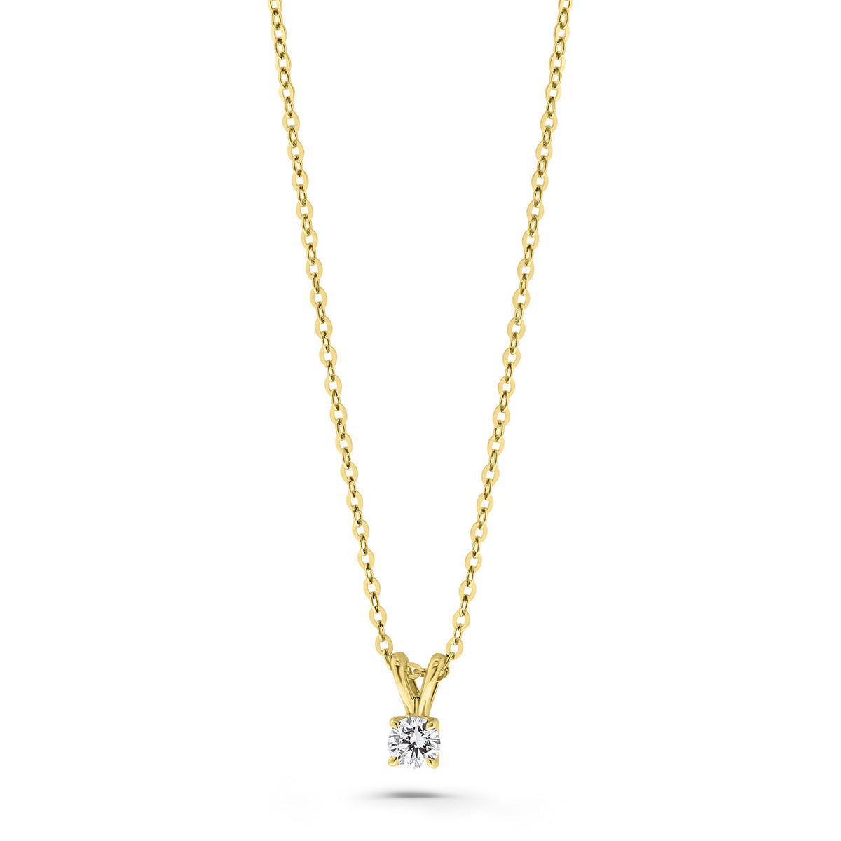 Colier solitar din aur galben cu diamant cultivat în laborator N159-P23MK0001-LG-015-Y