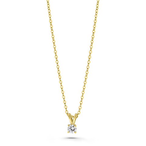 Colier solitar din aur galben cu diamant cultivat în laborator N159-P23MK0001-LG-015-Y