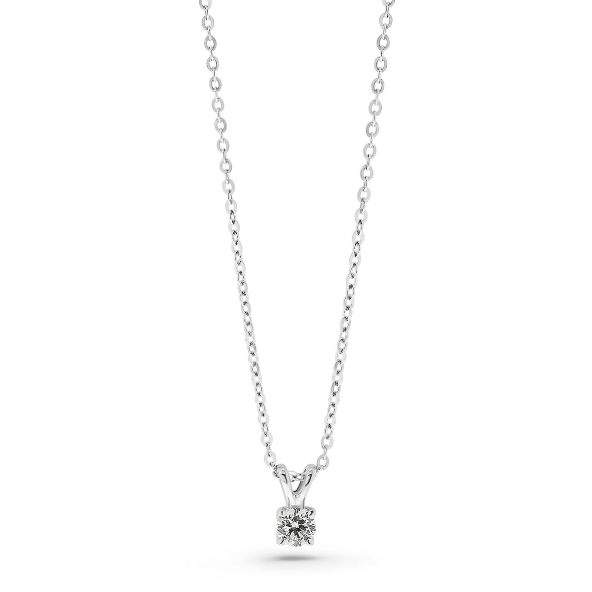 Colier solitar din aur alb cu diamant cultivat în laborator N159-P23MK0001A-LG-020-W