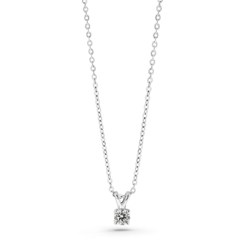 Colier solitar din aur alb cu diamant cultivat în laborator N159-P23MK0001A-LG-020-W
