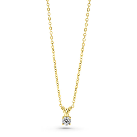 Colier solitar din aur galben cu diamant cultivat în laborator N159-P23MK0001A-LG-020-Y