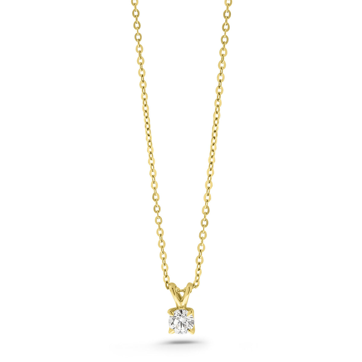 Colier solitar din aur galben cu diamant cultivat în laborator N159-P23MK0001B-LG-030-Y