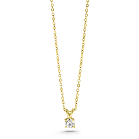 Colier solitar din aur galben cu diamant cultivat în laborator N159-P23MK0001B-LG-030-Y