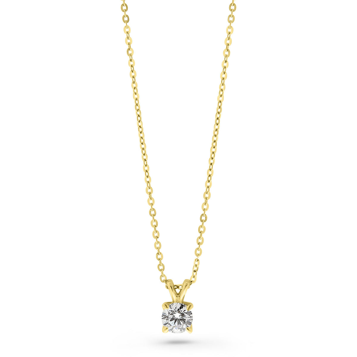 Colier solitar din aur galben cu diamant cultivat în laborator N159-P23MK0001D-LG-060-Y