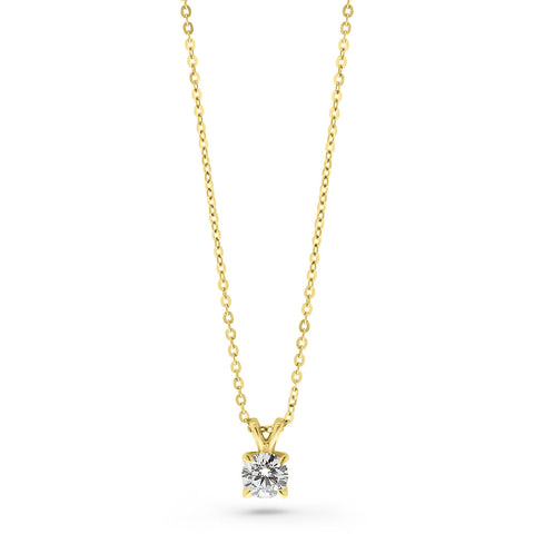 Colier solitar din aur galben cu diamant cultivat în laborator N159-P23MK0001D-LG-060-Y