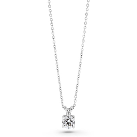 Colier solitar din aur alb cu diamant cultivat în laborator N159-P23MK0001E-LG-070-W