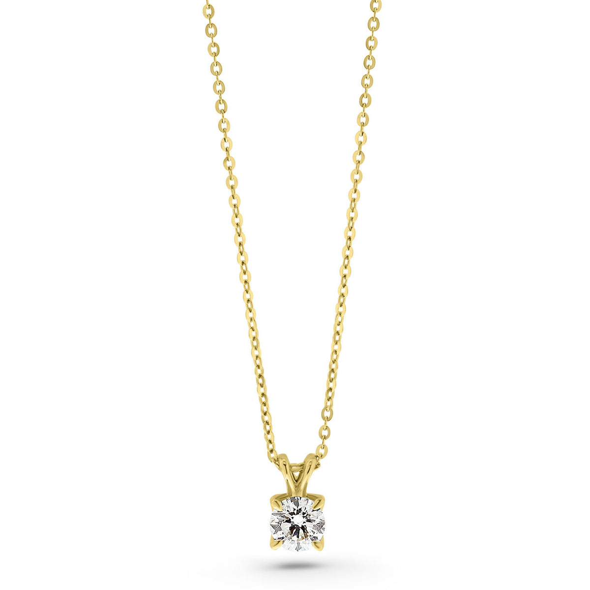 Colier solitar din aur galben cu diamant cultivat în laborator N159-P23MK0001E-LG-070-Y