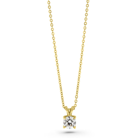 Colier solitar din aur galben cu diamant cultivat în laborator N159-P23MK0001E-LG-070-Y