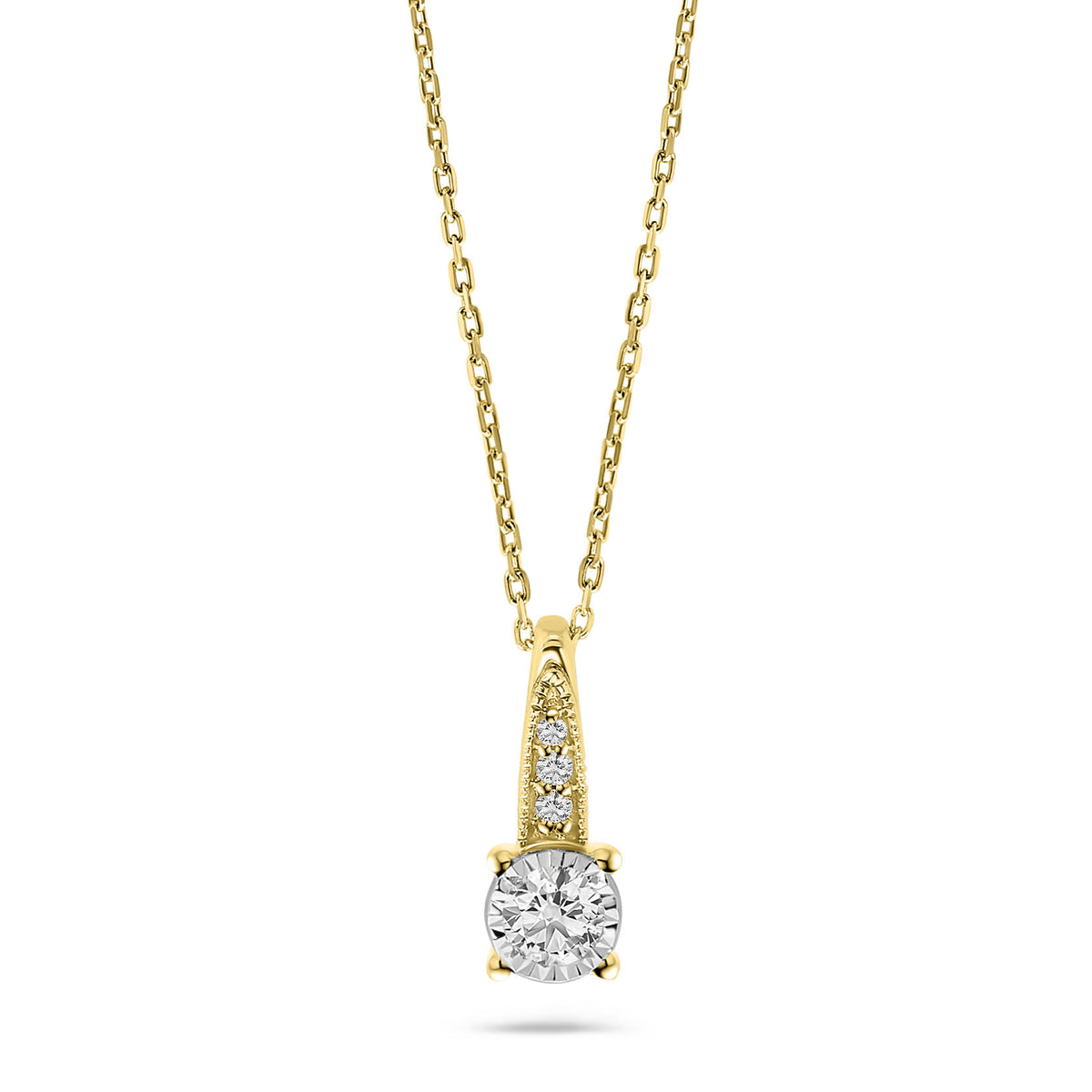 Colier din aur galben cu diamant cultivat în laborator N159-P23SS0273-LG-YW