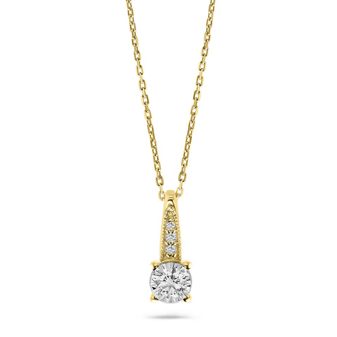 Colier din aur galben cu diamant cultivat în laborator N159-P23SS0273-LG-YW