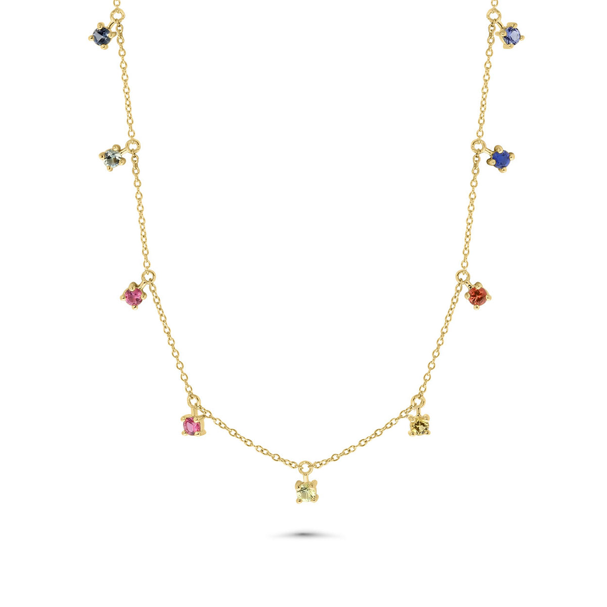 Colier din aur galben cu pietre de zirconiu și multicolor N173-09.CA1390.C450.1-Y