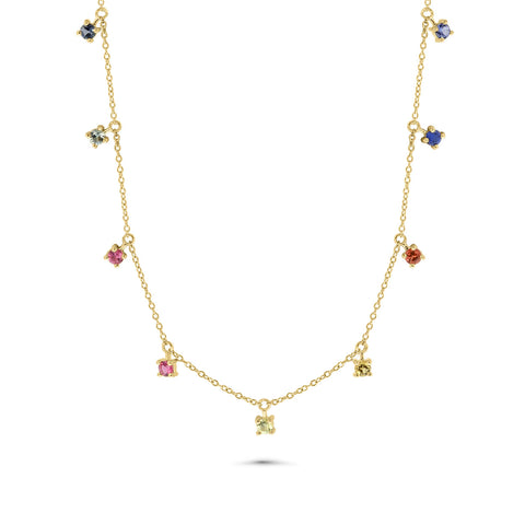 Colier din aur galben cu pietre de zirconiu și multicolor N173-09.CA1390.C450.1-Y