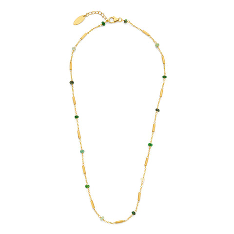 Colier placat cu aur cu pietre de smarald - 163C0162