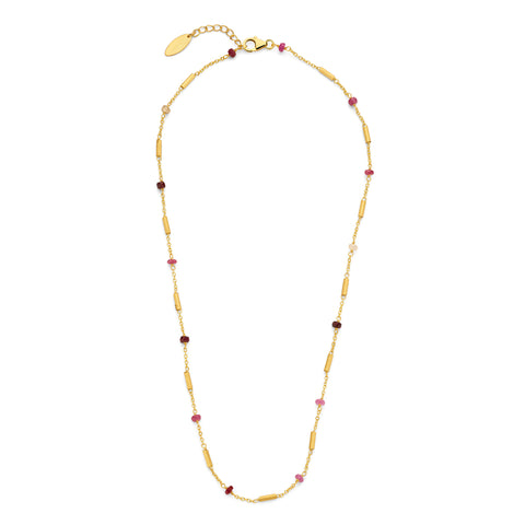 Colier placat cu aur cu pietre de rubin - 163C0163