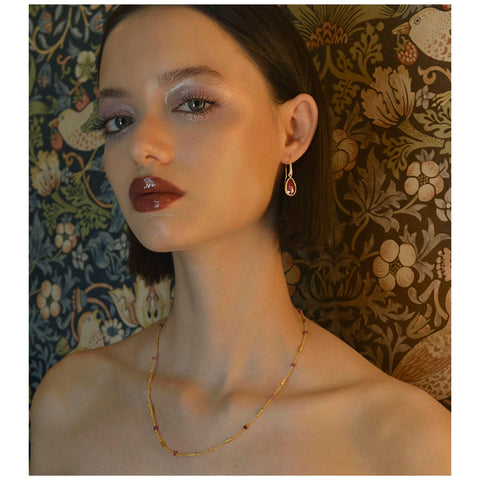 Colier placat cu aur cu pietre de rubin - 163C0163