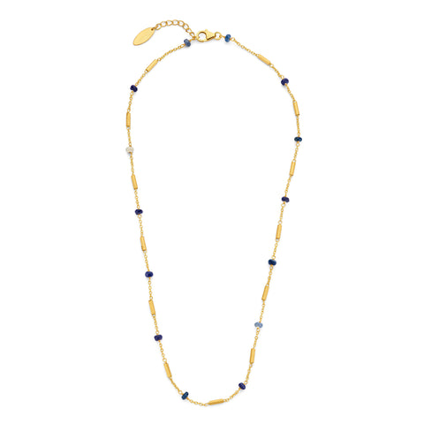 Colier placat cu aur cu pietre de safir - 163C0164