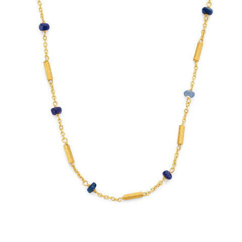 Colier placat cu aur cu pietre de safir - 163C0164
