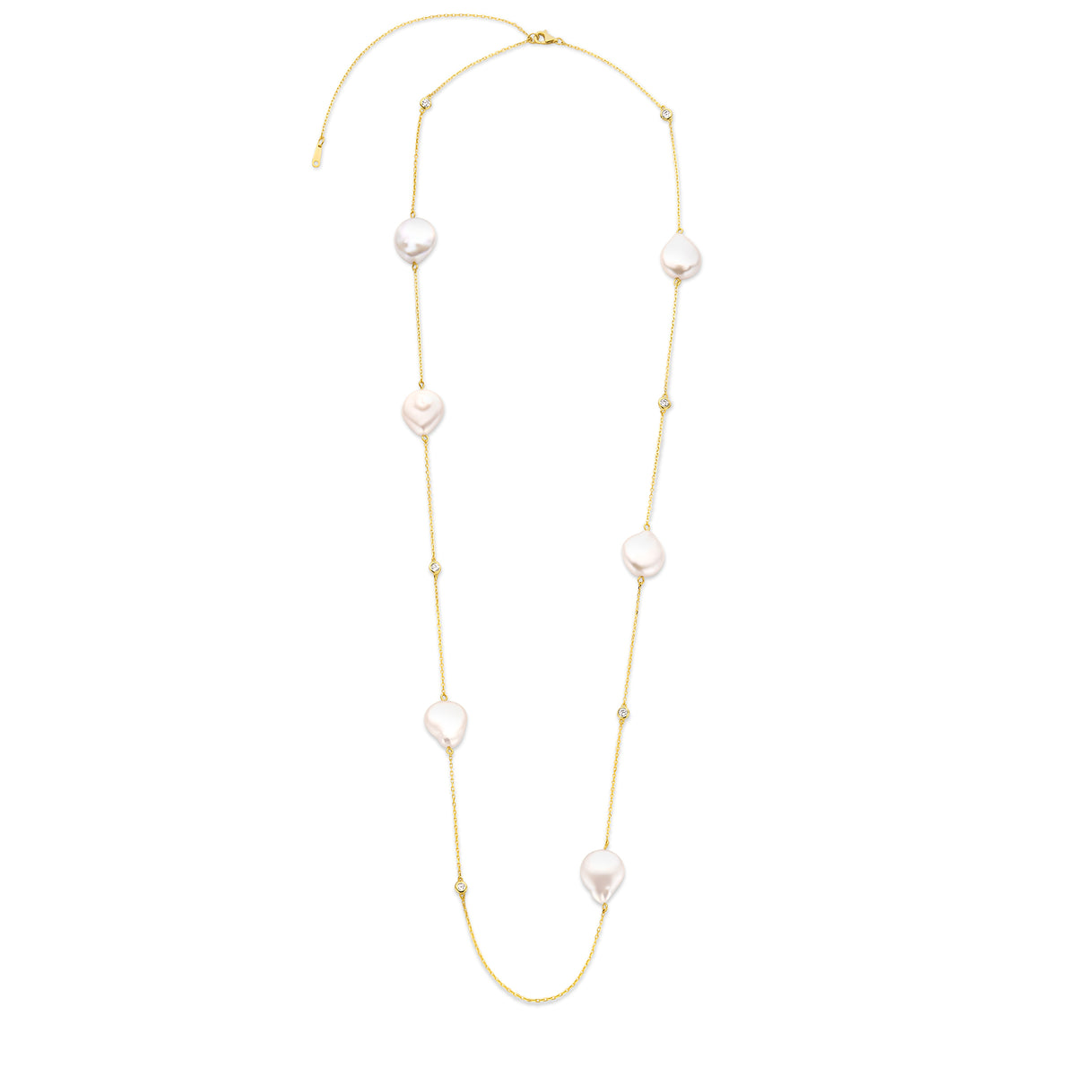 Colier placat cu aur cu perle 164C0050