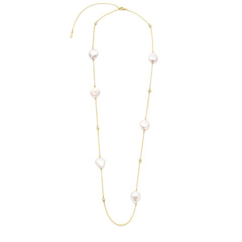 Colier placat cu aur cu perle 164C0050