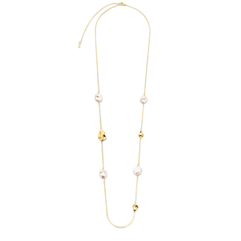 Colier placat cu aur cu perle 164C0063