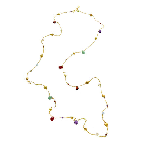 Colier cu un amestec de piatra naturala si sticla