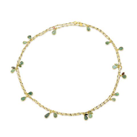 Colier placat cu aur cu un amestec de pietre naturale 167C0183