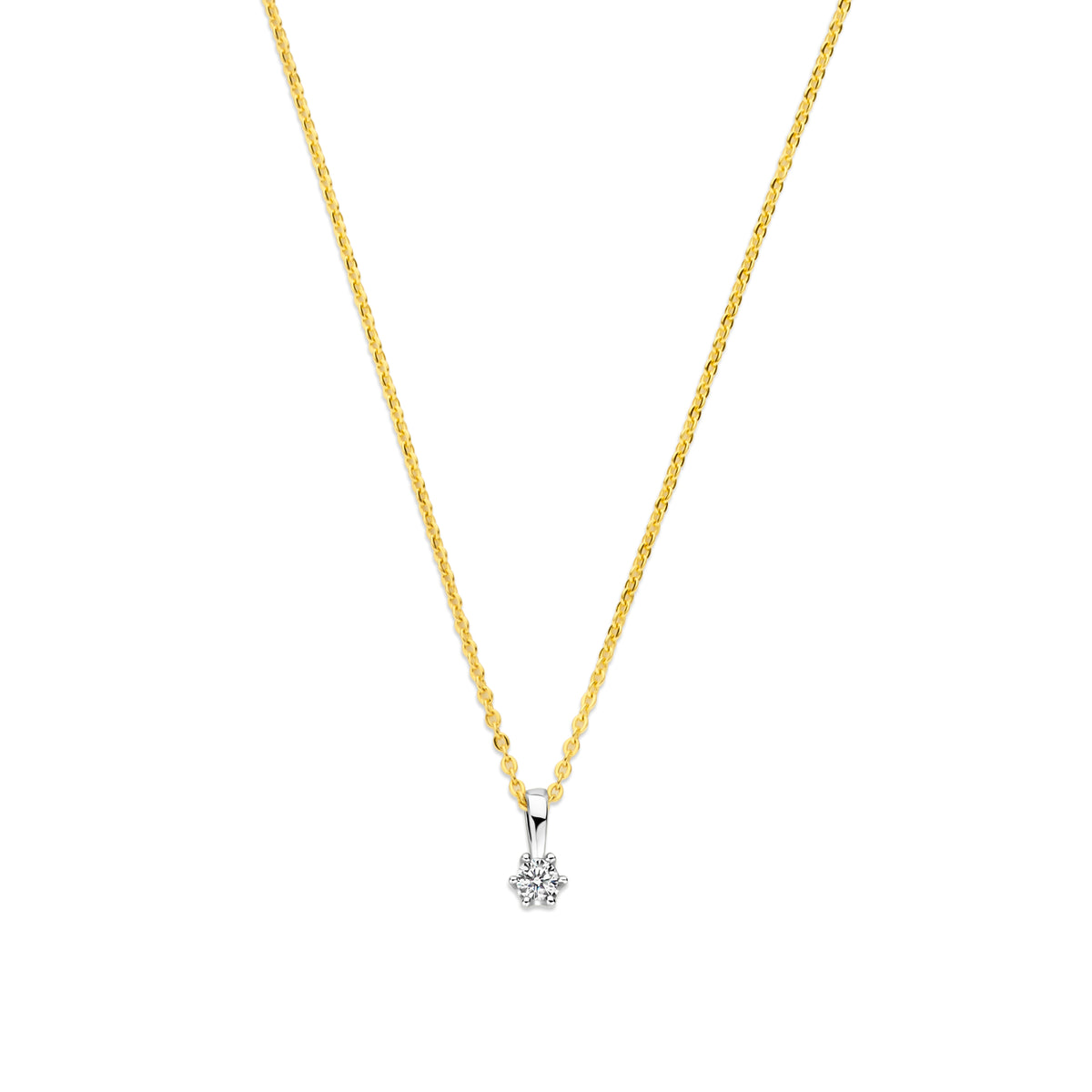 Colier placat cu aur cu pandantiv din zirconiu 3 mm - SRMN7007YW