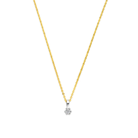 Colier placat cu aur cu pandantiv din zirconiu 3 mm - SRMN7007YW