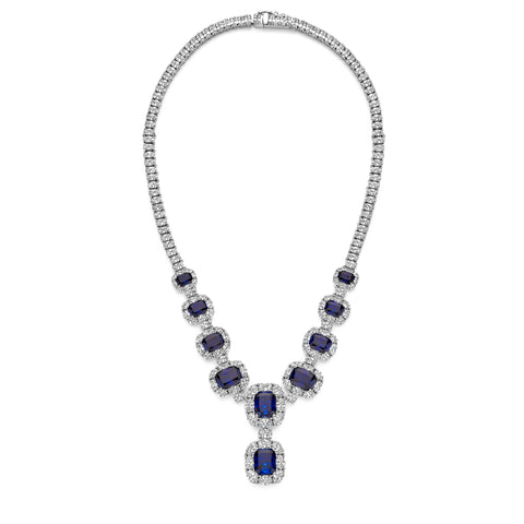 Colier din argint sterling cu zirconiu albastru - HB21N1932ABL