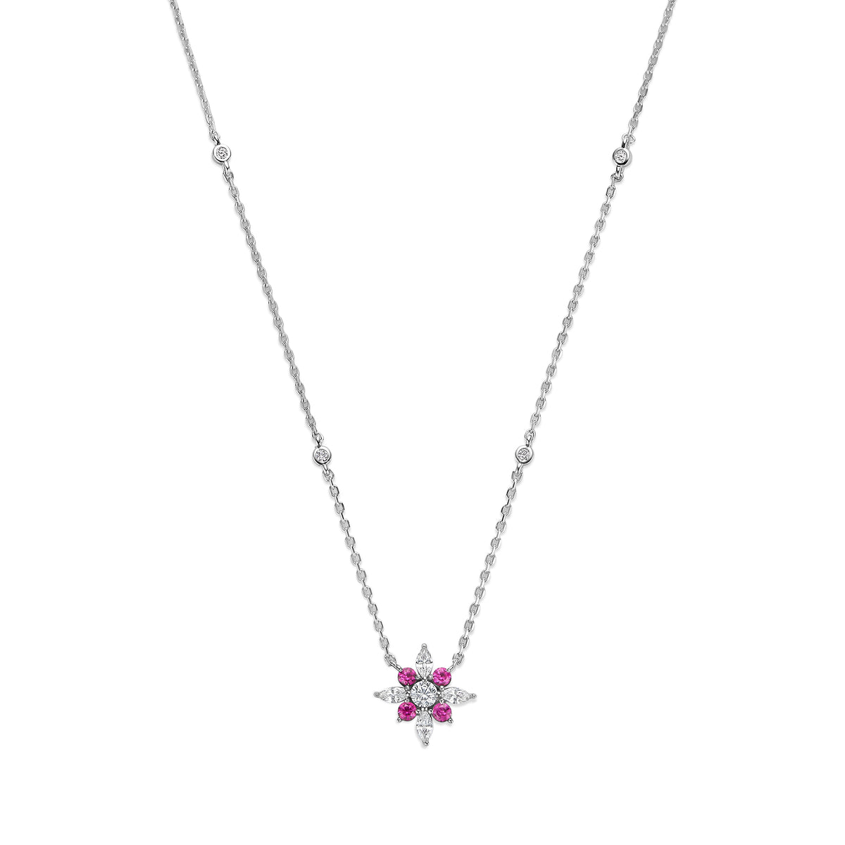 Colier din argint sterling cu zirconiu rosu - HB22N0912AR