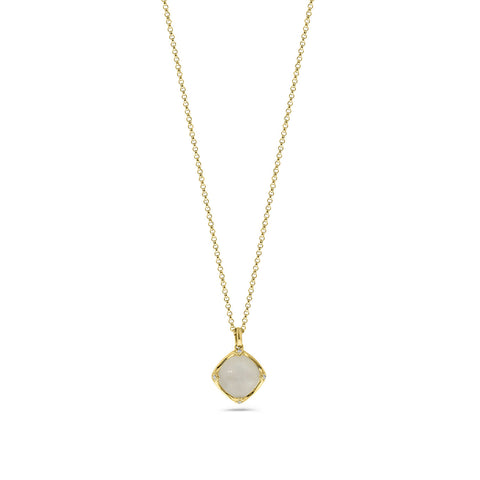 Colier din aur galben cu piatră de lună și diamant N480-NC040009A-MS-Y