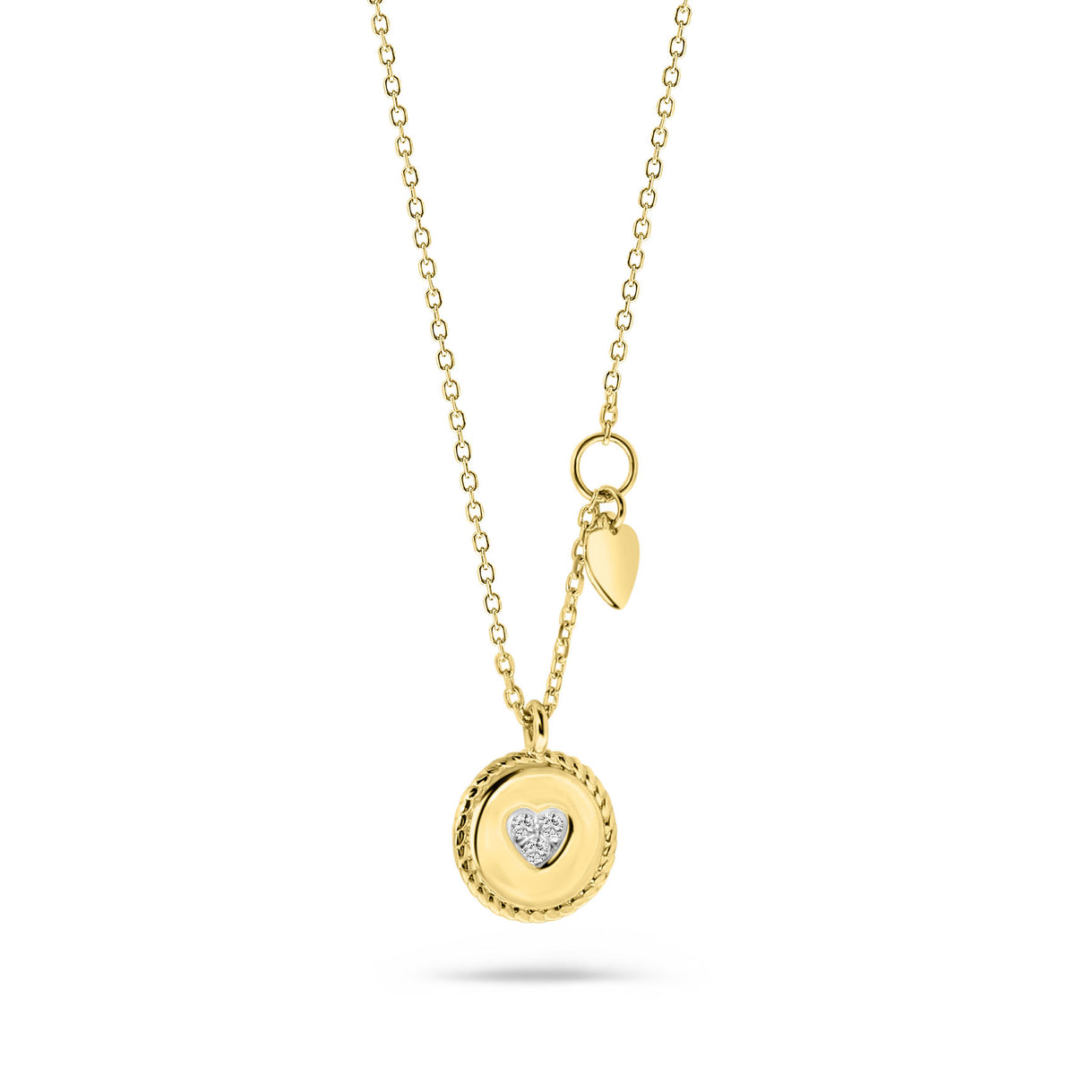 Colier din aur galben cu inimă diamant N480-NG090046ADI-Y