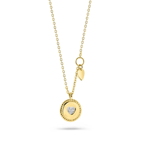 Colier din aur galben cu inimă diamant N480-NG090046ADI-Y