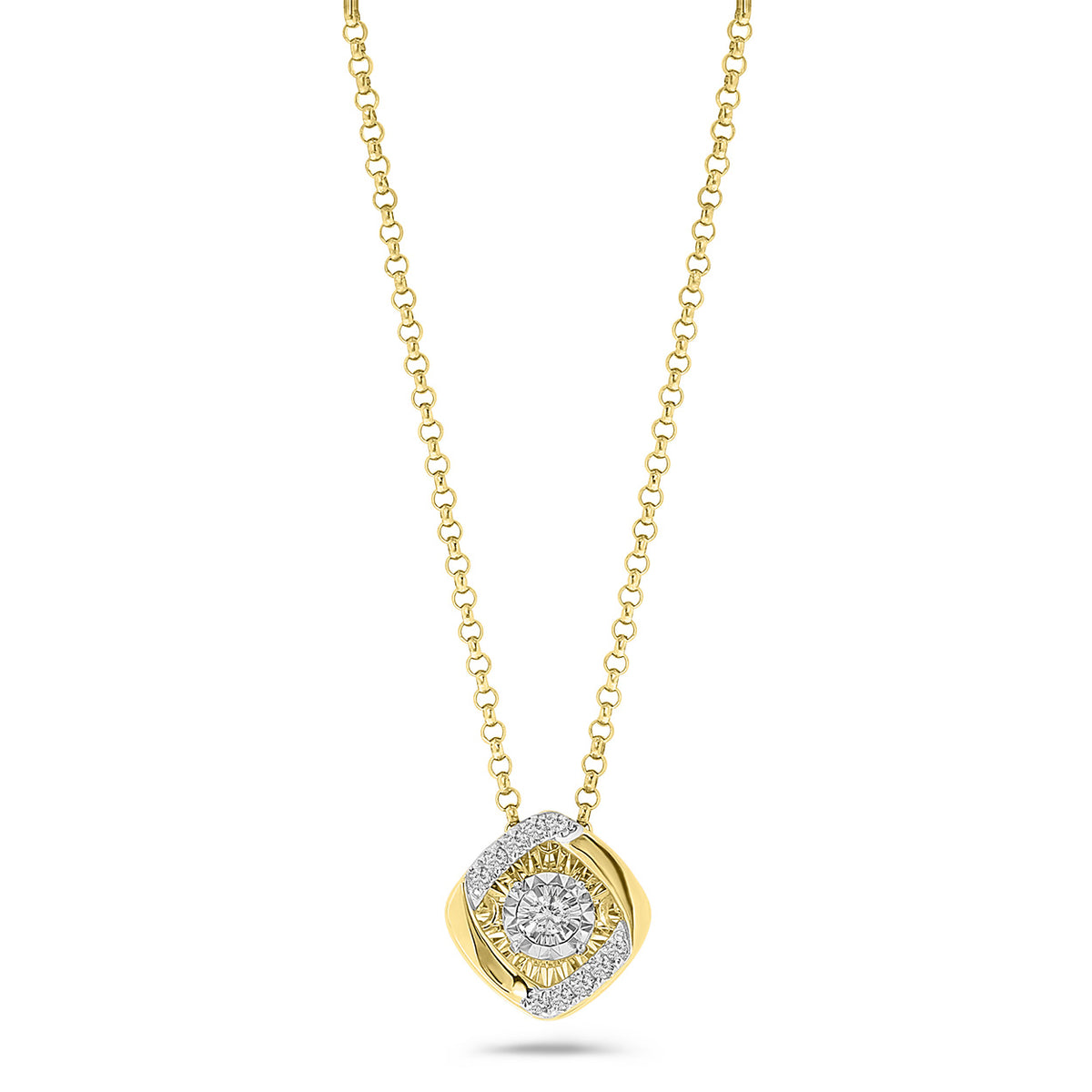 Colier fantezie din aur galben cu diamante N480-NG330061ADI-YW